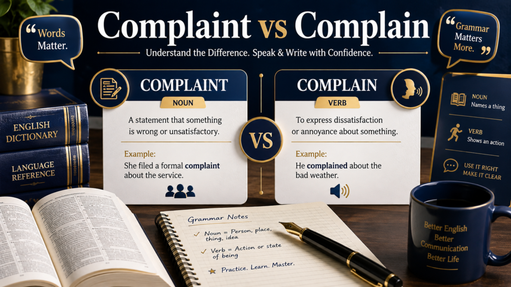 Complaint vs Complain: Understanding the Difference With Easy Examples complaint vs complain